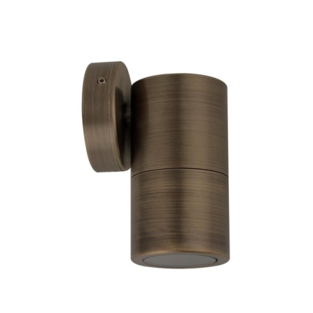 Pillar Light Fixed 12V MR16 Antique Brass IP65 Round Back Plate