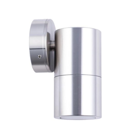 Pillar Light Fixed 12V MR16 Shiny Silver IP65 Round Back Plate