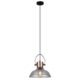 FUMOSO Pendant Lamp Light Interior ES Smoke Glass Dome with Copper Highlight OD250mm