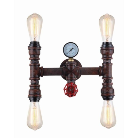 STEAM Wall Light Interior Surface Mounted ESx4 H Pipe Aged Iron