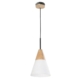 FINN Pendant Lamp Light Interior ES Opal Glass Medium Cone with Wood Highlight OD195mm