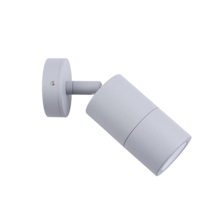 Pillar Light Single Adjustable GU10 Matte Grey IP65 Round Back Plate