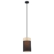 TAMBURA Pendant Lamp Light Interior ES Black Cloth Small Oblong with Wood Highlight OD150mm