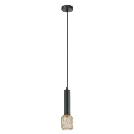 MIKRO Pendant Lamp Light Interior SES OD75mm H250mm Cylinder Matte Black with Brass Mesh