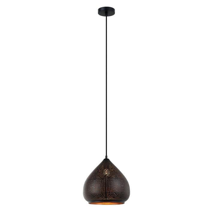 MARRAKESH Pendant Lamp Light Interior ES Black Ellipse OD300mm with Gold