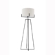 Kay Matte Black Square-Edged Metal Dimmable Floor Lamp W/ Off White Linen Shade