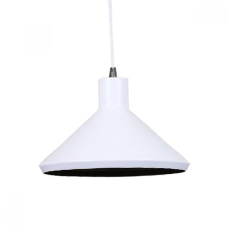 Benson Classic Metal Cone Cord Drop Pendant Light Lamp - Matte White Gold Inside