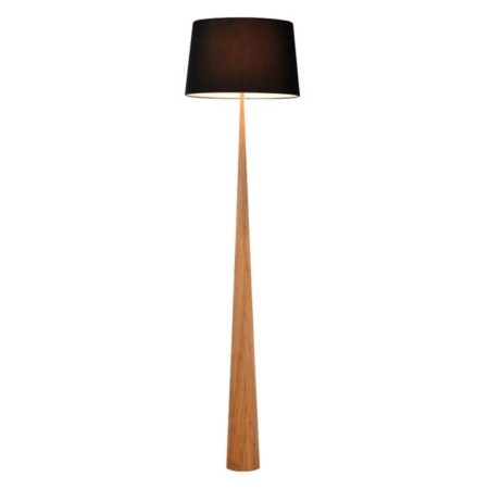 Biore Elegant Metal Body Classic Floor Lamp Fabric Shade - Wood and Black Fabric