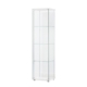 Dejaro Modern 4-Tier Display Shelf Storage Cabinet W/ 1-Door - Glass/White