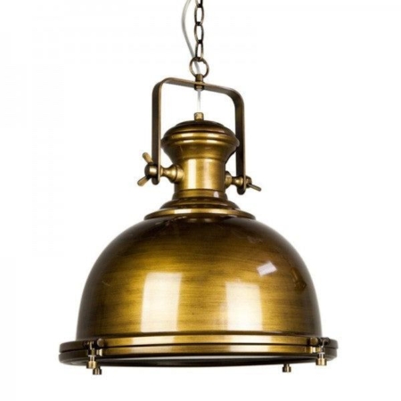 Gandara Classic Pendant Light Lamp industrial Bell Shape Chain Cord 120cm - Antique Brass