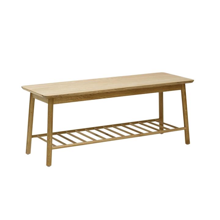 Japandi Rectangular Wooden Open Shelf Coffee Table - Natural