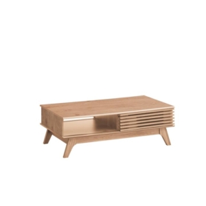 Karyn Rectangular Wooden Coffee Tea Table W/ 2-Door - Oak