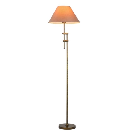 Manela Classic Steel Floor Lamp Tan Fabric Shade Steel Frame