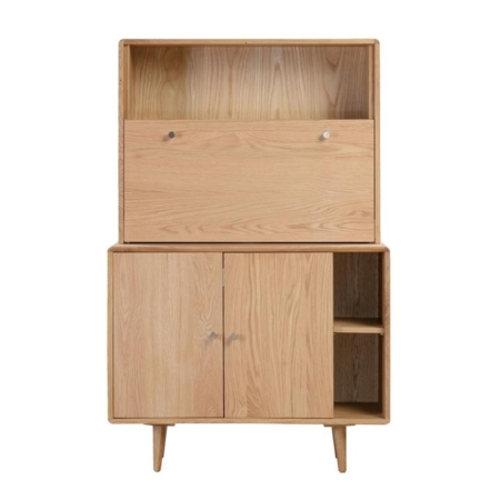 Niche Fall-Front Desk Storage Display Cabinet - Natural