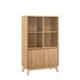 Minere Multi Purpose Bookcase Cupboard Storage Cabinet W/ 2-Doors 4-Shelf - Oak