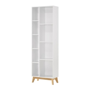 Minere Wooden Bookcase Display Shelf Cabinet Mixed Shelfs - White/Oak