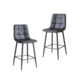 Set Of 2 Reese Modern Eco Leather Kitchen Counter Bar Stool 65cm - Black