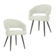 Set Of 2 Merril Modern Boucle Fabric Kitchen Dining Chair - Sand