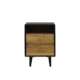 Twin 2-Drawer Wooden Bedside Table Nightstand - Black / Natural