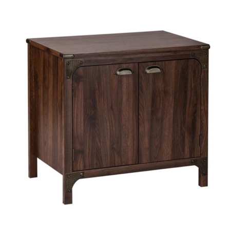 Logan 2-Door Cupboard Storage Cabinet - Walnut