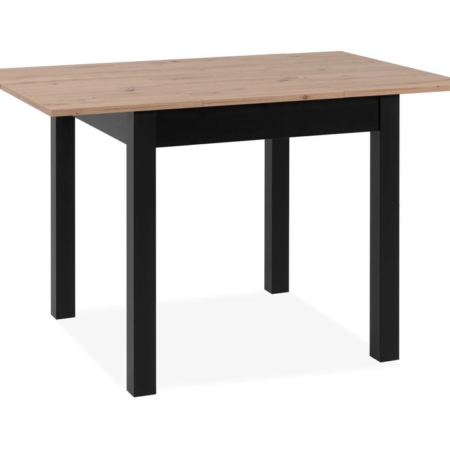Elena Wooden Extendable Square Rectangular Dining Table 80-120cm - Black/Oak