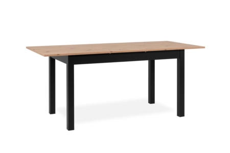 Elena Wooden Extendable Square Rectangular Dining Table 140-180cm - Black/Oak