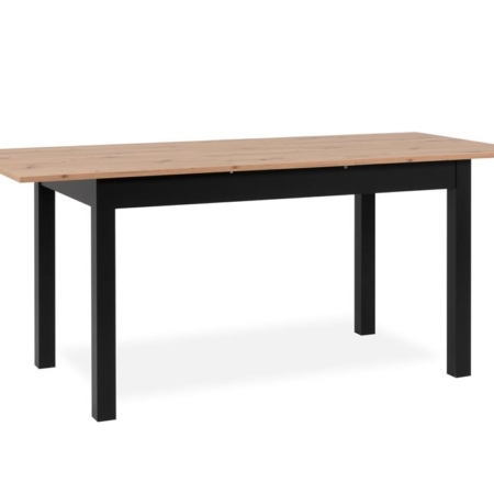 Elena Wooden Extendable Square Rectangular Dining Table 140-180cm - Black/Oak