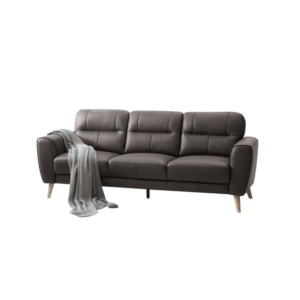 Urban Modern Luxury Genuine Leather 3-Seater Sofa - Light Grey