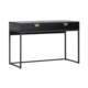 Opus Home Office Working Computer Desk 120cm W/ 2- Gold Handle Drawers - Black