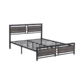 Levede Metal Bed Frame Queen Size Mattress Base Platform Wooden Headboard Grey