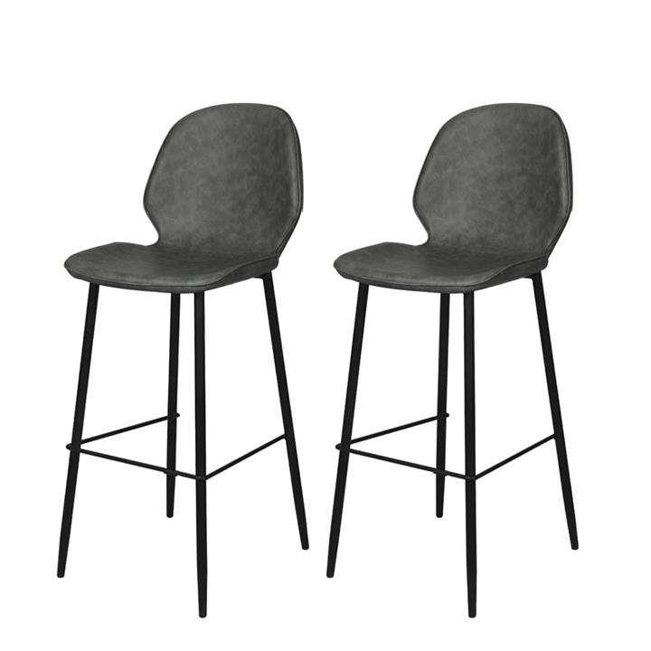 Levede 2x Bar Stool Counter Chair PU Leather Kitchen Pub Restaurant Padded Seat