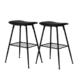 Levede 2x Bar Stools Kitchen Bar Pub Stool Counter Dining Chair PU Leather Black