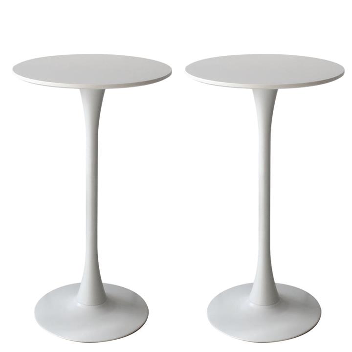 Levede 2x Bar Table Pub Tables Kitchen Marble Tulip Outdoor Round Metal White