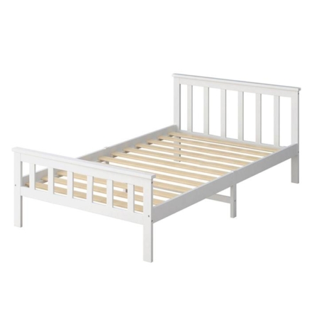 Levede Wooden Bed Frame King Single Size Mattress Base Solid Pine Wood White