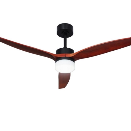 52'' Ceiling Fan LED Light Remote Control Wooden Blades Dark Wood Fans