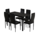 Dining Chairs and Table Dining Set 6 Chair Set Of 7 Wooden Top Black