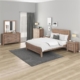 5 Pieces Bedroom Suite in Solid Wood Veneered Acacia Construction Timber Slat Double Size Oak Colour Bed