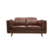 Dayfrey 2-Seater Faux Leather Modern Lounge Sofa Wooden Frame - Brown