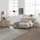 4 Pieces Bedroom Suite Natural Wood Like MDF Structure Queen Size Oak Colour Bed