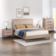 4 Pieces Bedroom Suite made in Solid Wood Acacia Veneered King Size Oak Colour Bed