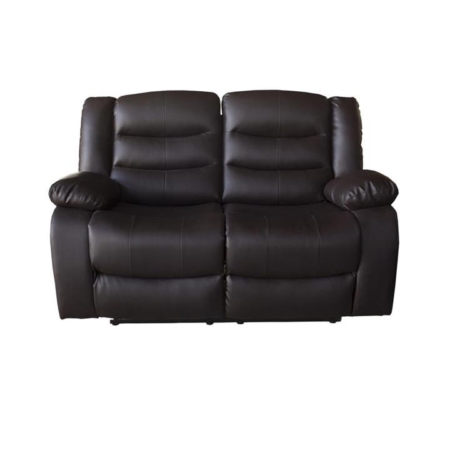 Colson 2-Seater Faux Leather Recliner Sofa Lounge Couch- Brown Color