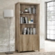 Celo 3-Tier Bookcase Display Shelf Storage Cabinet W/ 2-Doors - Oak