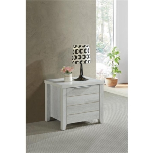 Bedside Table 2 drawers Storage Table Night Stand MDF in White Ash