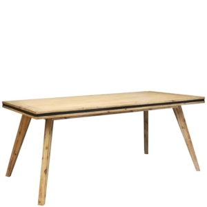 Dining Table 180cm Medium Size Solid Acacia Wooden Frame in Silver Brush Colour