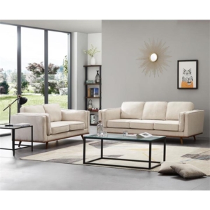 3+2 Seater Sofa Beige Fabric Lounge Set for Living Room Couch with Wooden Frame