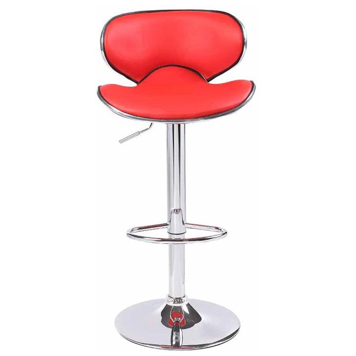 2X Red Bar Stools Faux Leather Mid High Back Adjustable Crome Base Gas Lift Swivel Chairs