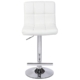 2X White Bar Stools Faux Leather Mid High Back Adjustable Crome Base Gas Lift Swivel Chairs