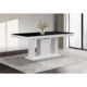 Dining Table in Rectangular Shape High Glossy MDF Wooden Base Combination of Black & White Colour