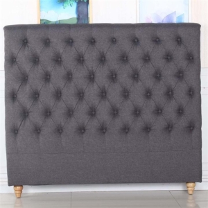Bed Head Queen Size French Provincial Headboard Upholsterd Fabric Charcoal