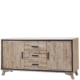 Buffet Sideboard in Silver Brush Colour with Solid Acacia & Veneer Wooden Frame Storage Cabinet with Drawers